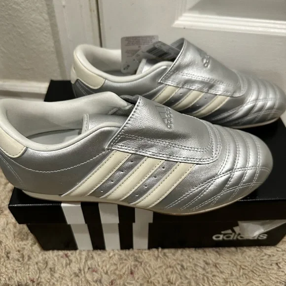 Adidas Taekwondo Silver Sneakers. Retro, rave, celestial, sporty